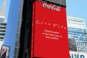 Coco Cola social distancing logo