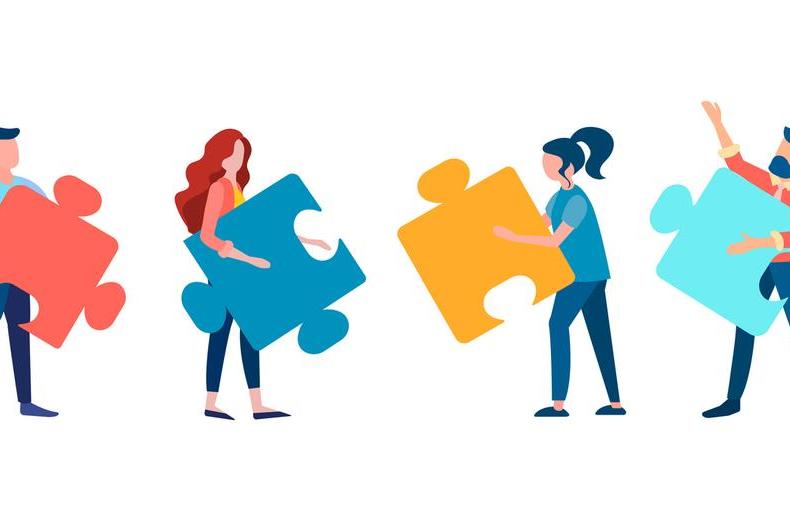 networking jigsaw illustration