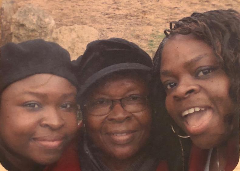 Kathy Wright with her mum and sister