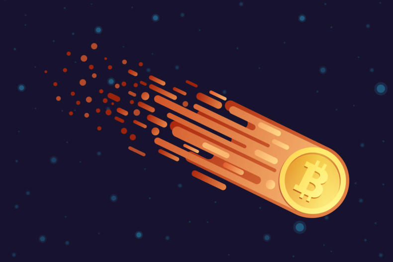 Bitcoin flying through space