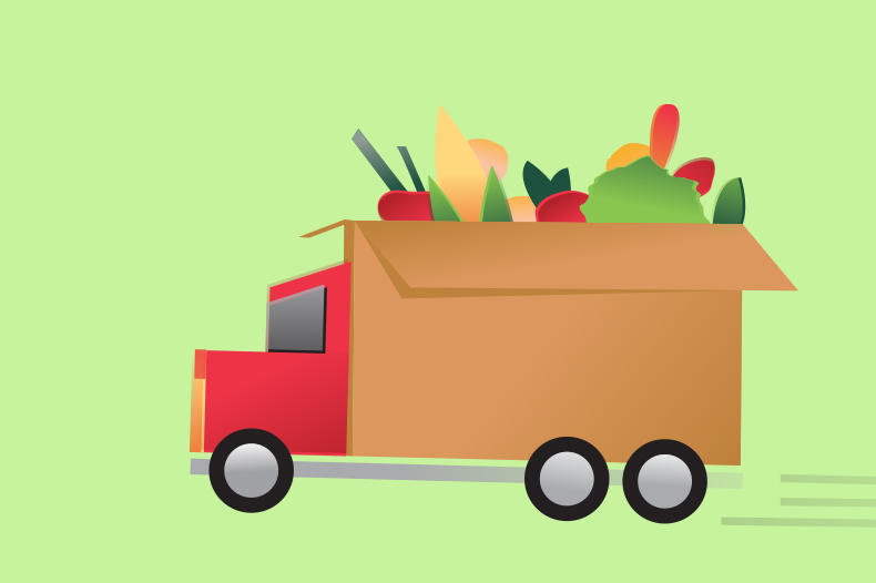 delivery truck with food