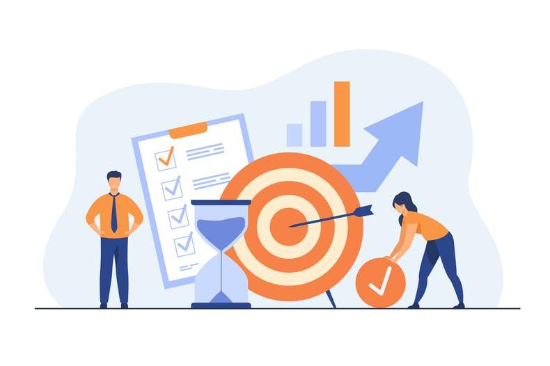 illustration of people and target
